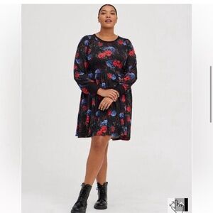 Torrid babydoll floral super soft dress